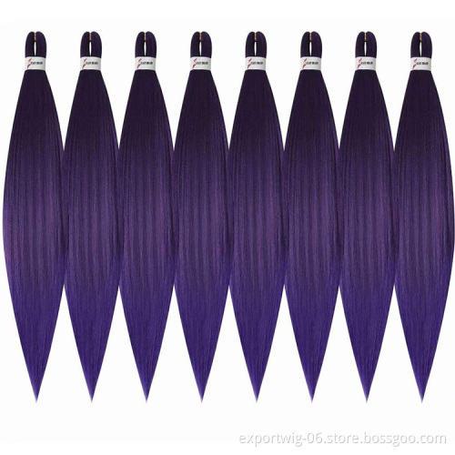Wholesale Prestretched Braiding Hair Extensions Easy Braid Ombre  Pretwist Braids Synthetic Fiber Natural And Hot Water Setting